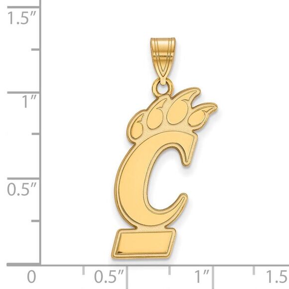 10k Yellow Gold U of Cincinnati XL Pendant - Picture 2 of 4
